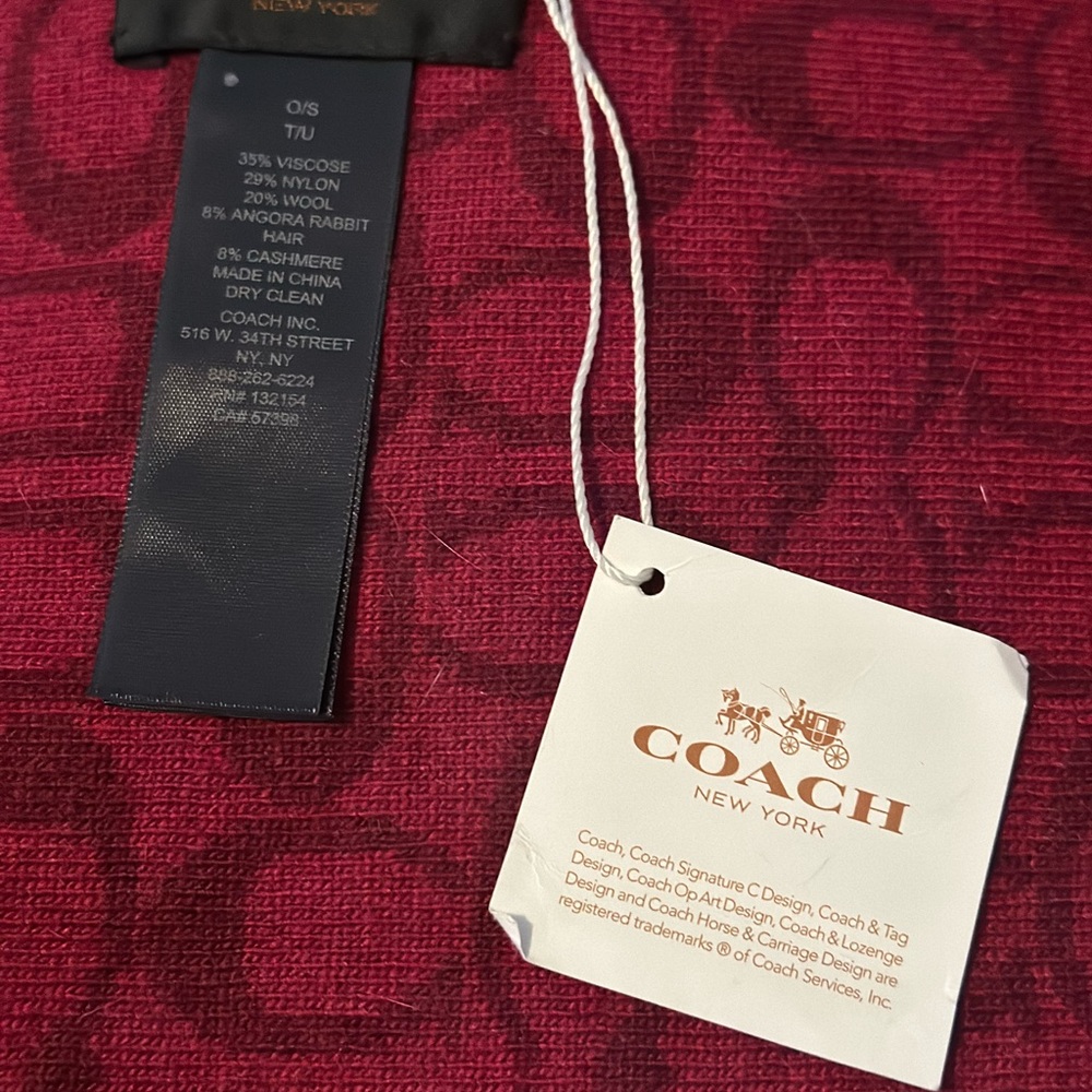 Never used Coach scarf, new with tags